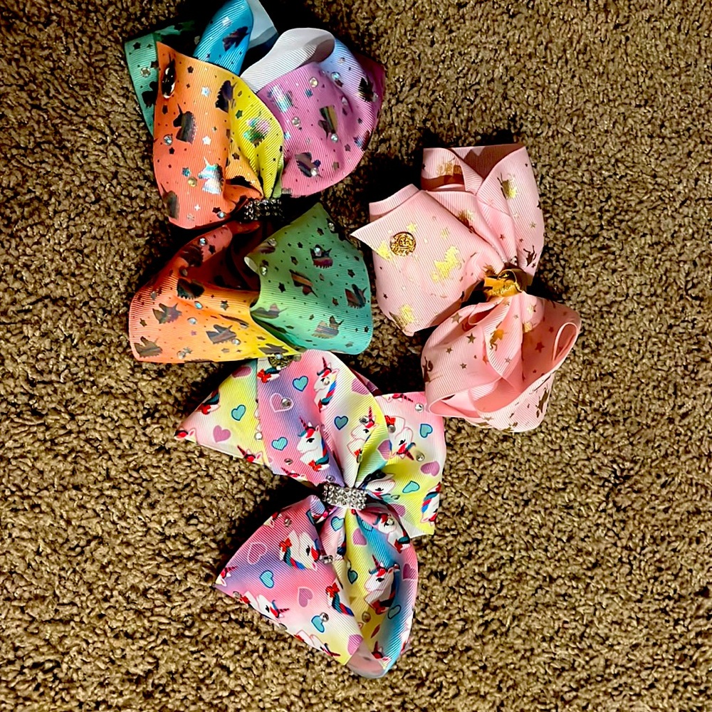Three set of Unicorn JoJo bows